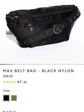 Rocknot Max Belt Bag — Black Nylon Crossbody